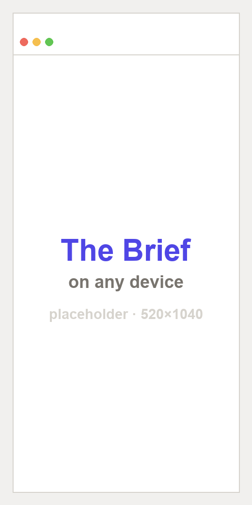 The same Brief on a phone