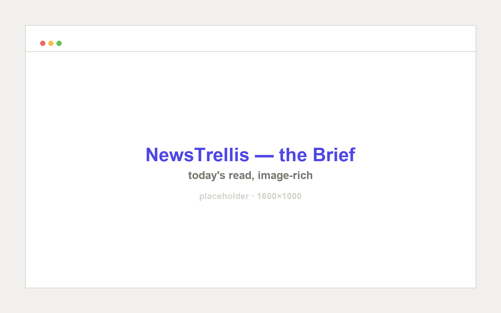 A NewsTrellis daily Brief — interest sections with image-rich story cards and a per-story depth dial