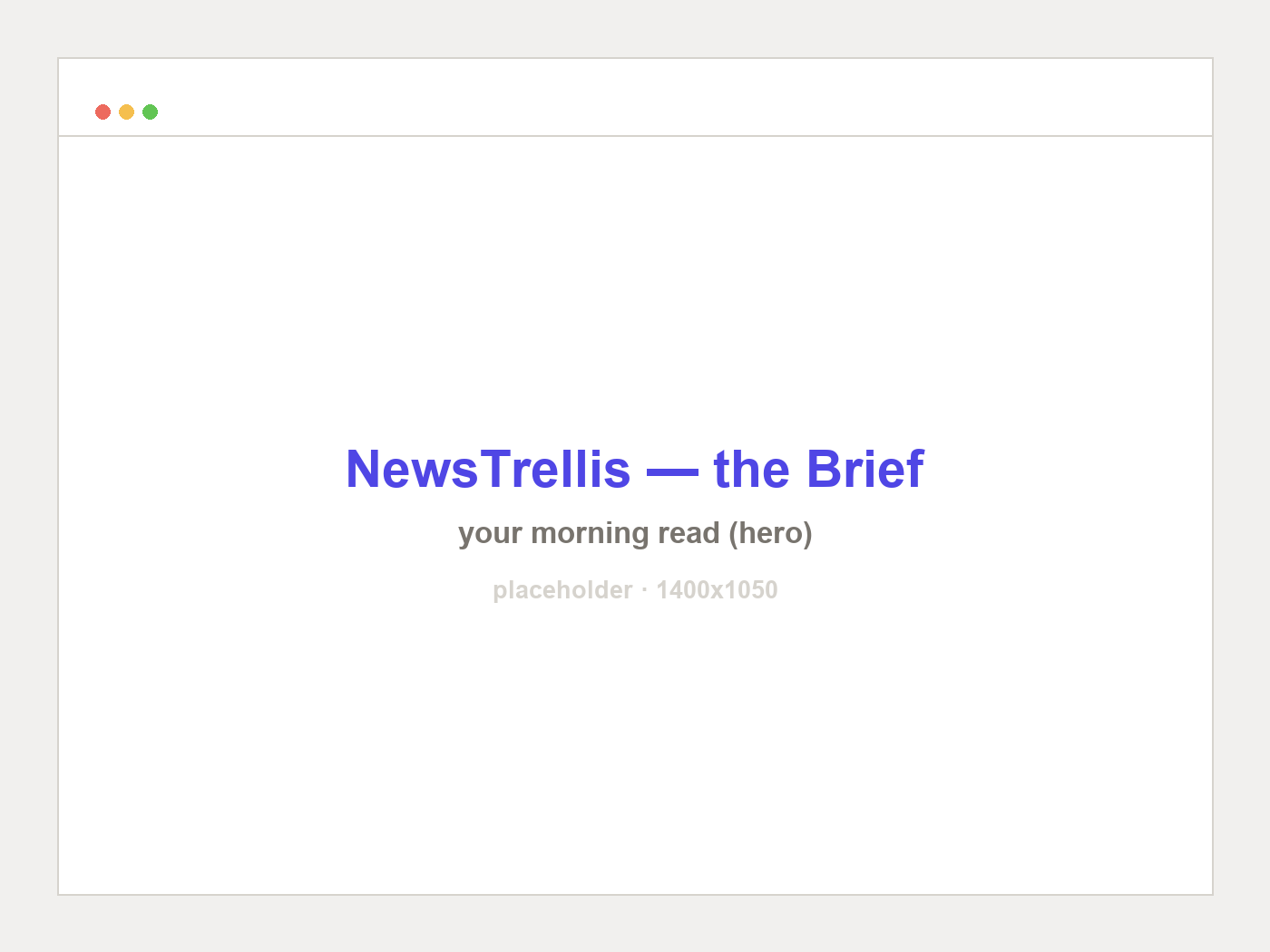 Today's NewsTrellis Brief — image-rich story cards across your interests, with a per-story depth dial